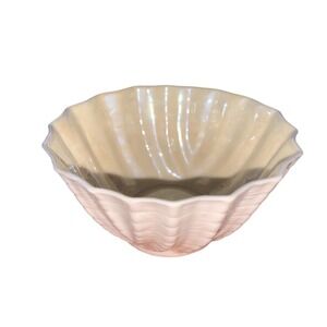 Belleek Double Shell Open Sugar Bowl Beige Bone China 4 inch Stamped